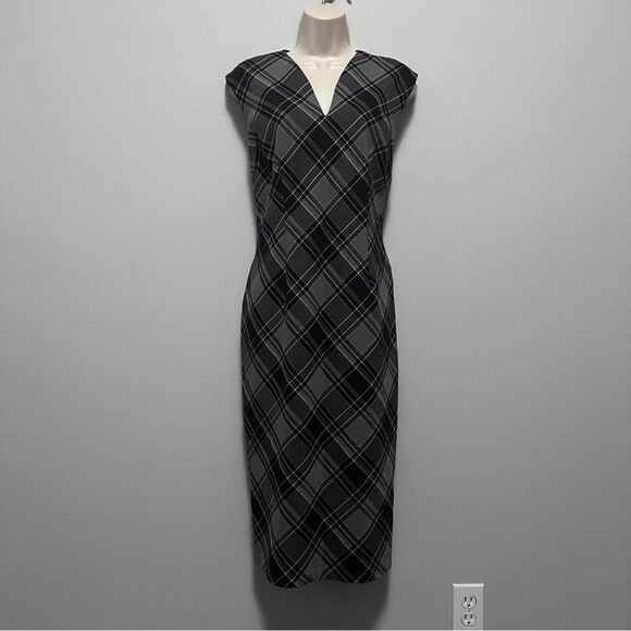 New York & Co Stretch Plaid Dress Size 6 - Picture 1 of 8